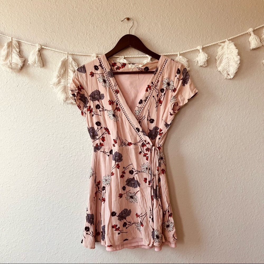 🦃 Blu Pepper | Floral Wrap Dress
